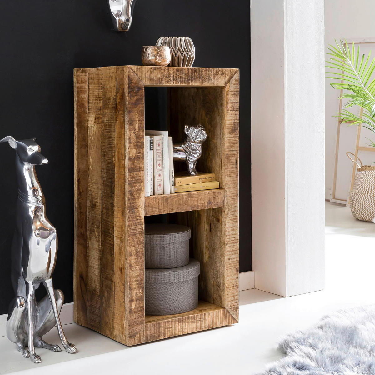 Standregal natur lackiert B/H/T: ca. 45x90x35 cm Standregal - natur (45,00/90,00/35,00cm) - Wohnling