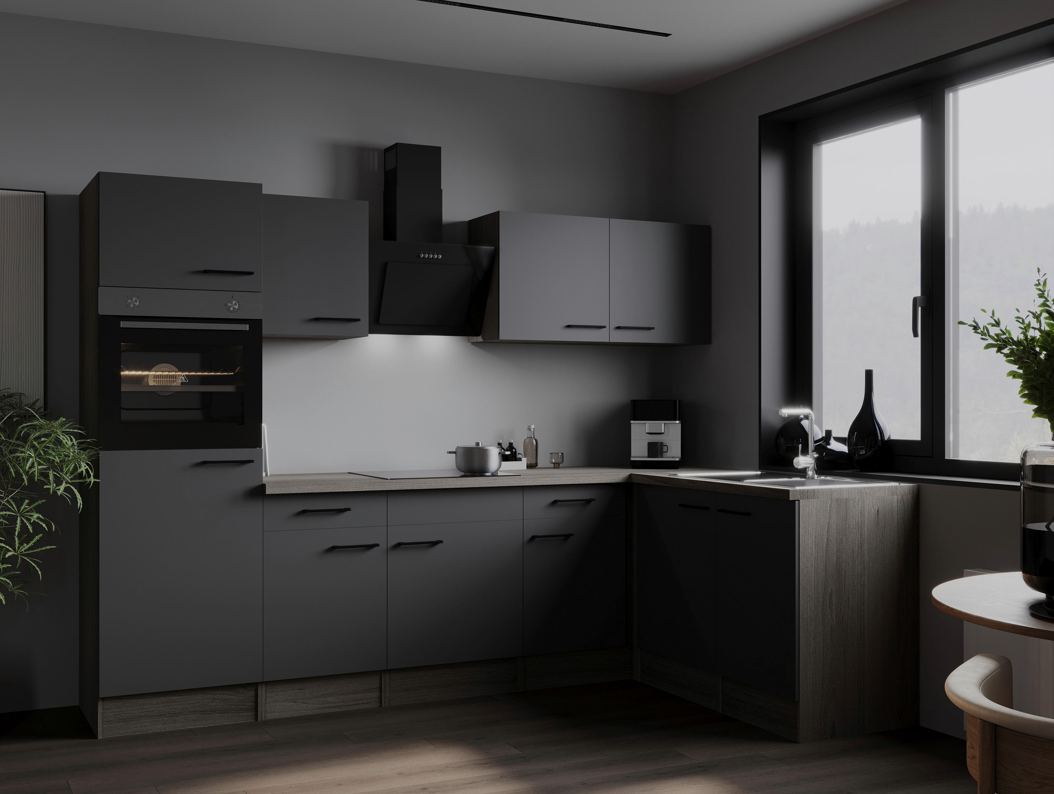 Winkelküche Oliver B/H/T: ca. 280x205x172 cm Oliver - Eiche/grau (280,00/205,00/172,00cm) - Respekta