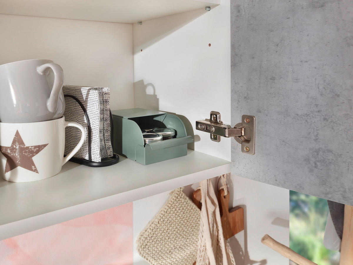 Respekta Küchenblock Malia Beton Optik B/H/T: ca. 250x200x60 cm Malia - Beton/weiß (250,00/200,00/60,00cm) - Respekta