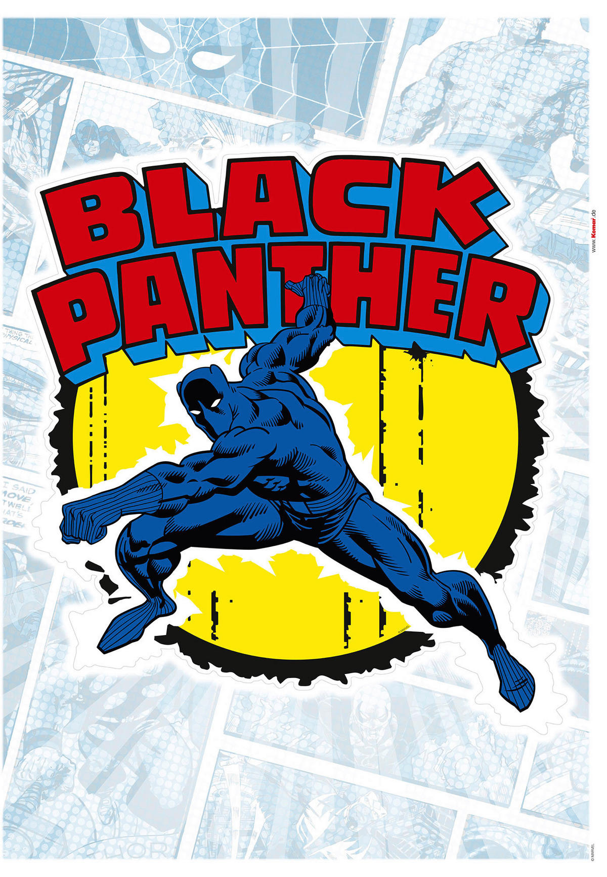 Komar Wandtattoo Black Panther Comic Classic  Black Panther Comic Classic B/L: ca. 50x70 cm Black Panther Comic Classic - (50,00/70,00cm) - Komar
