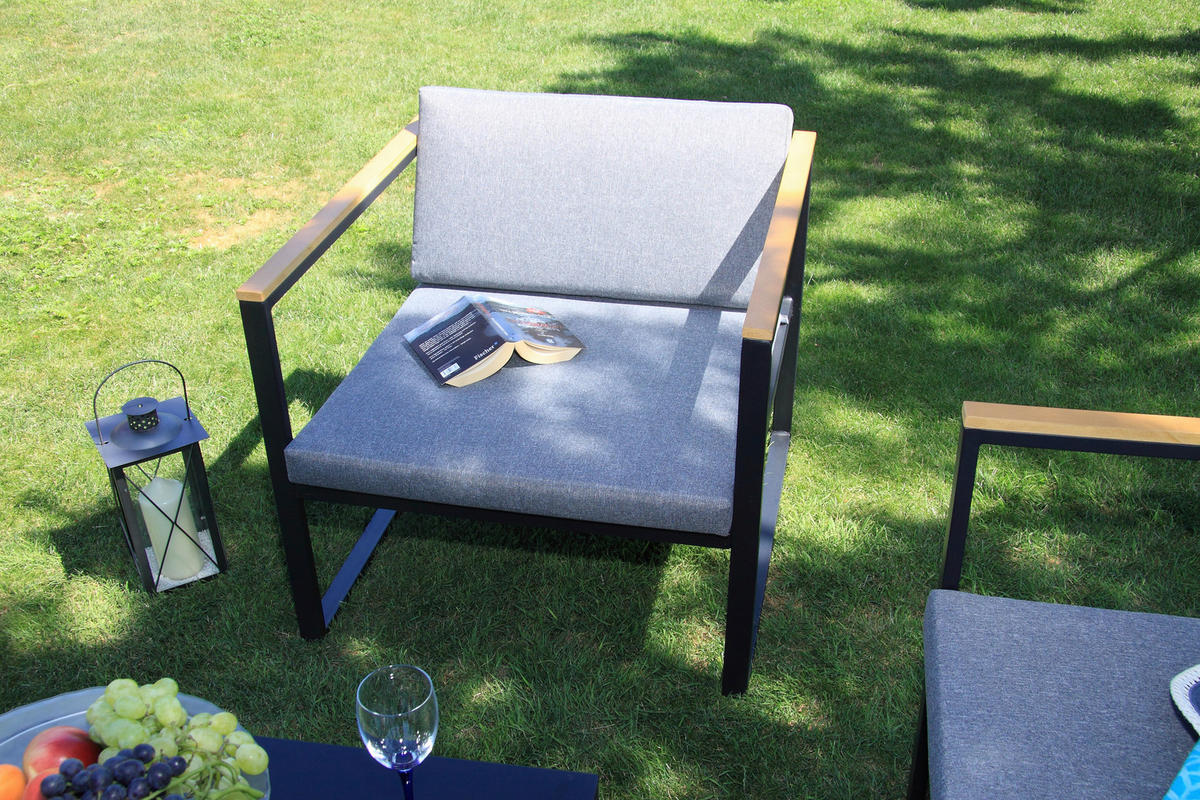 Acamp Loungeset Space anthrazit Stahl Space - anthrazit/teak - Acamp