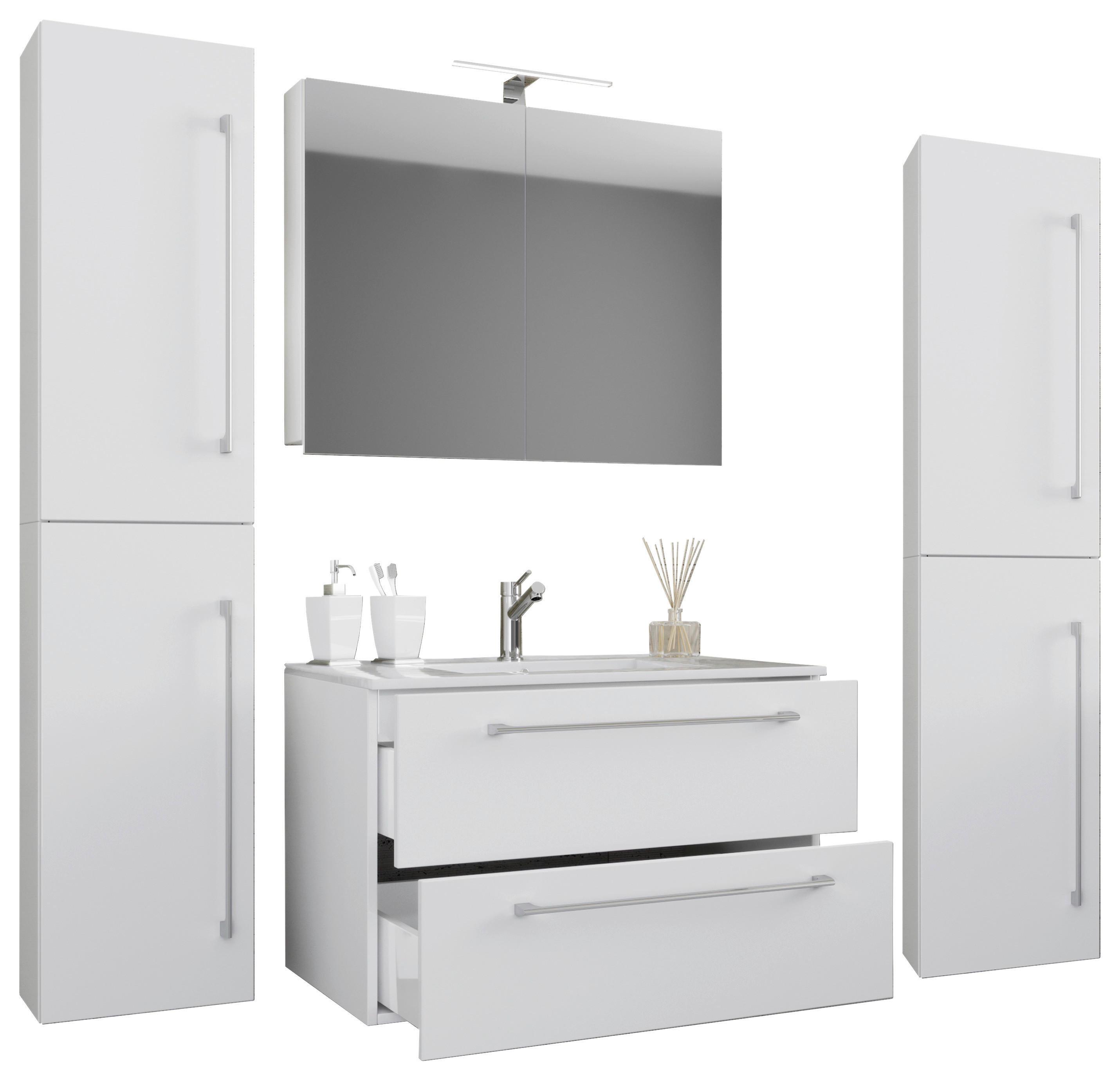 Waschplatz 5tlg-Badinos weiß B/H/T: ca. 60x50x46 cm 5tlg-Badinos - weiß (60,00/50,00/46,00cm) - VCM Möbel