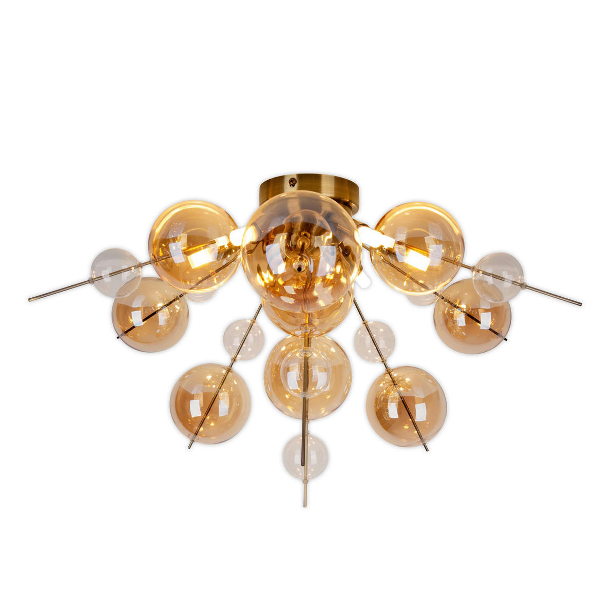 Näve Leuchten Deckenleuchte amber Glas Metall B/H/T/D: ca. 57x38x57x57 cm G9 6 Brennstellen EXPLOSION - amber (57,00/38,00/57,00cm) - Näve Leuchten
