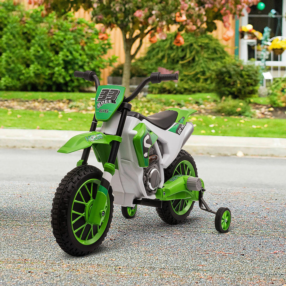 HOMCOM Kinder-Elektromotorrad grün B/H/L: ca. 51,5x68x106,5 cm Kinder-Elektromotorrad - grün (106,50/51,50/68,00cm) - HOMCOM