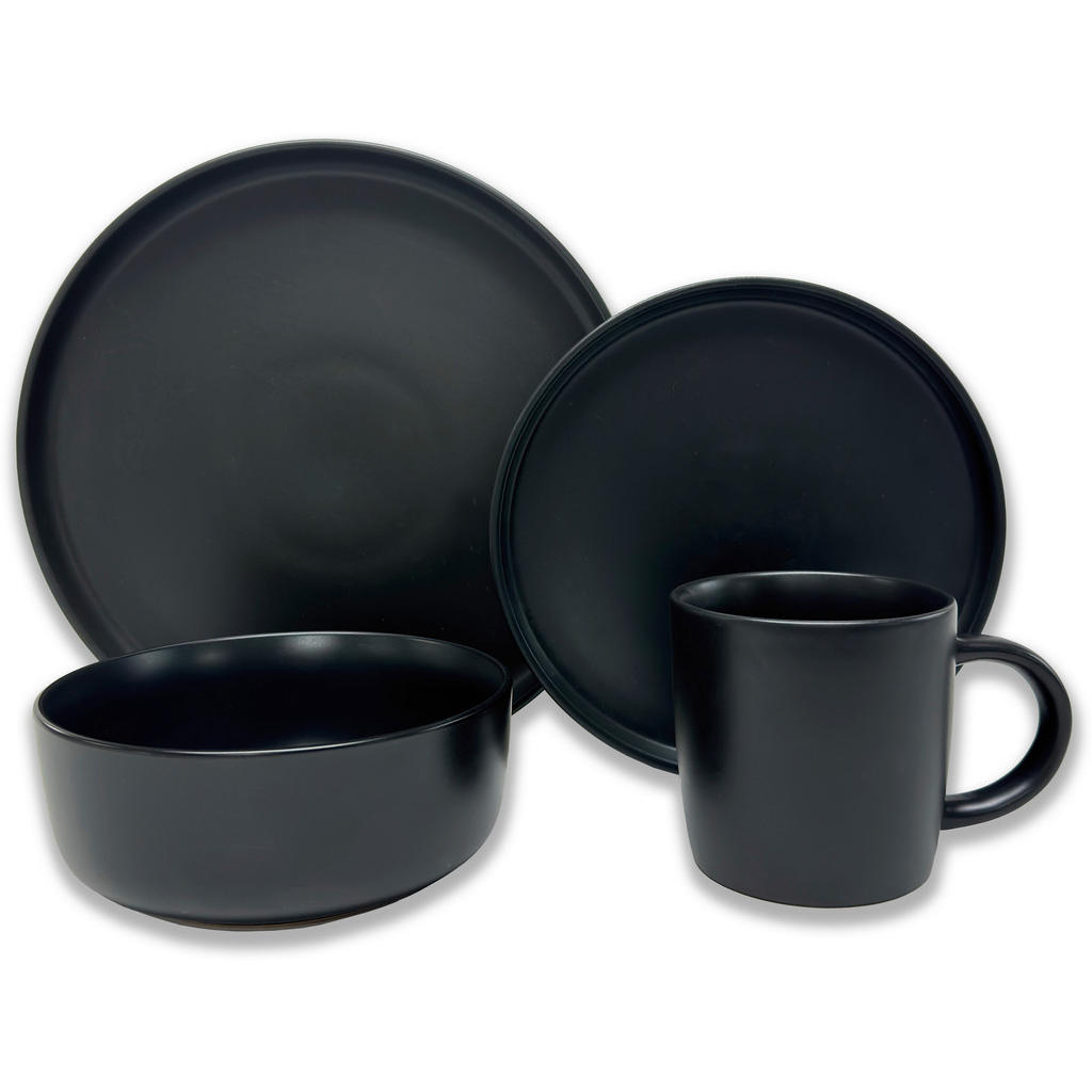 Thumbnail - Kevoli home Kombiservice mattschwarz Steingut 16 tlg.