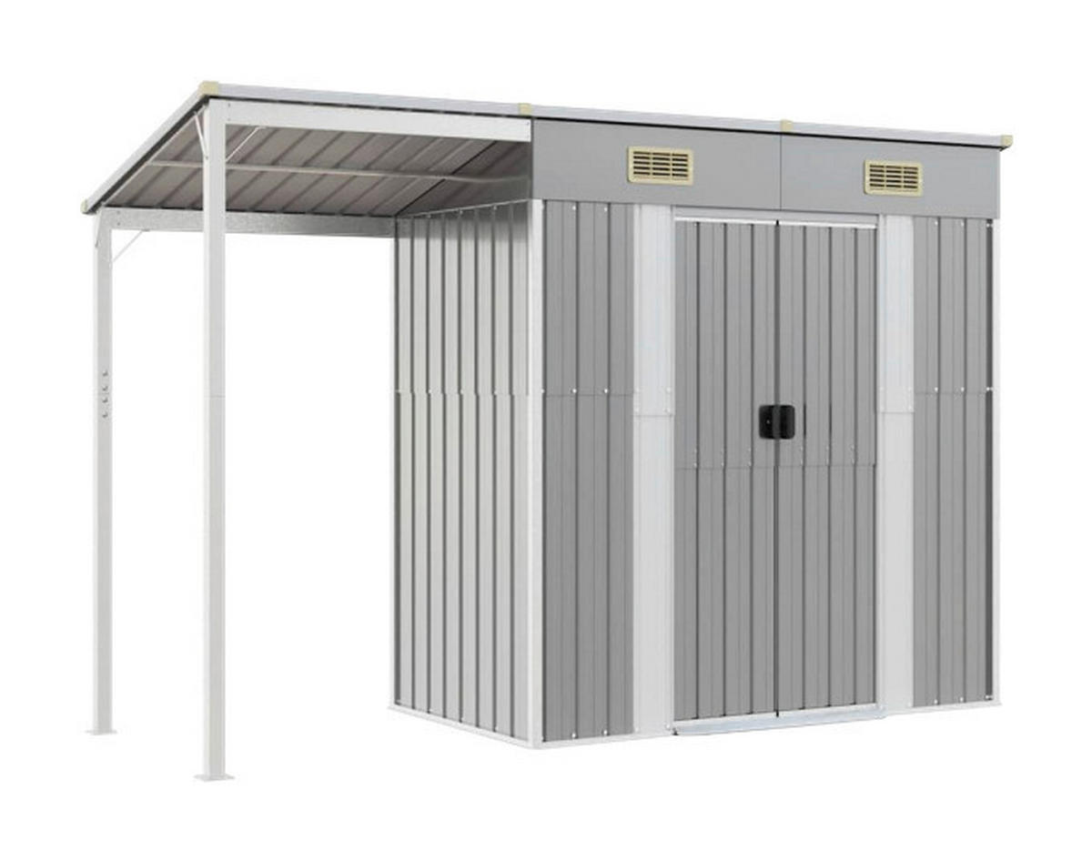 VidaXL Gartenhaus grau B/H/T: ca. 277x181x110,5 cm Gartenhaus - grau (277,00/181,00/110,50cm) - VidaXL