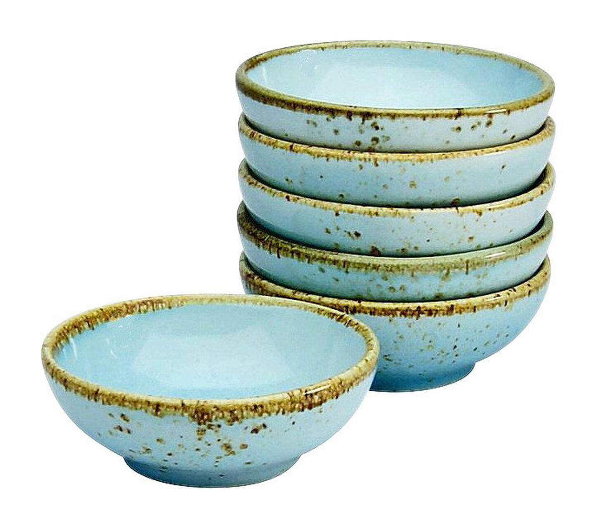 CreaTable Schalen-Set NATURE COLLECTION hellblau Steinzeug D: ca. 8 cm NATURE COLLECTION - hellblau (8,00cm) - CreaTable