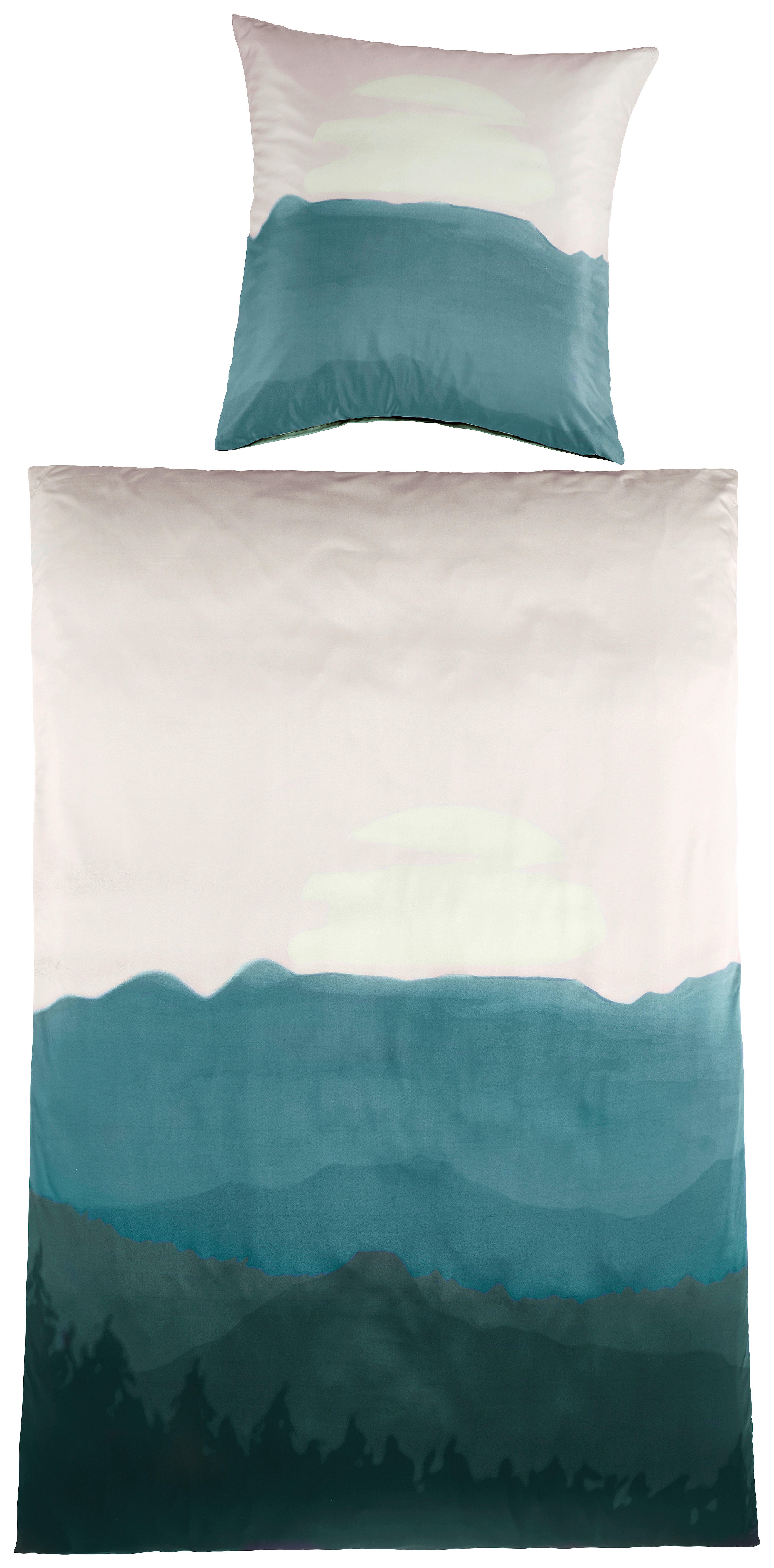 Microfaser Bettwäsche Wendebettwäsche_Microfaser_Sundown - beige/grün (135,00/200,00cm) - beau rêve