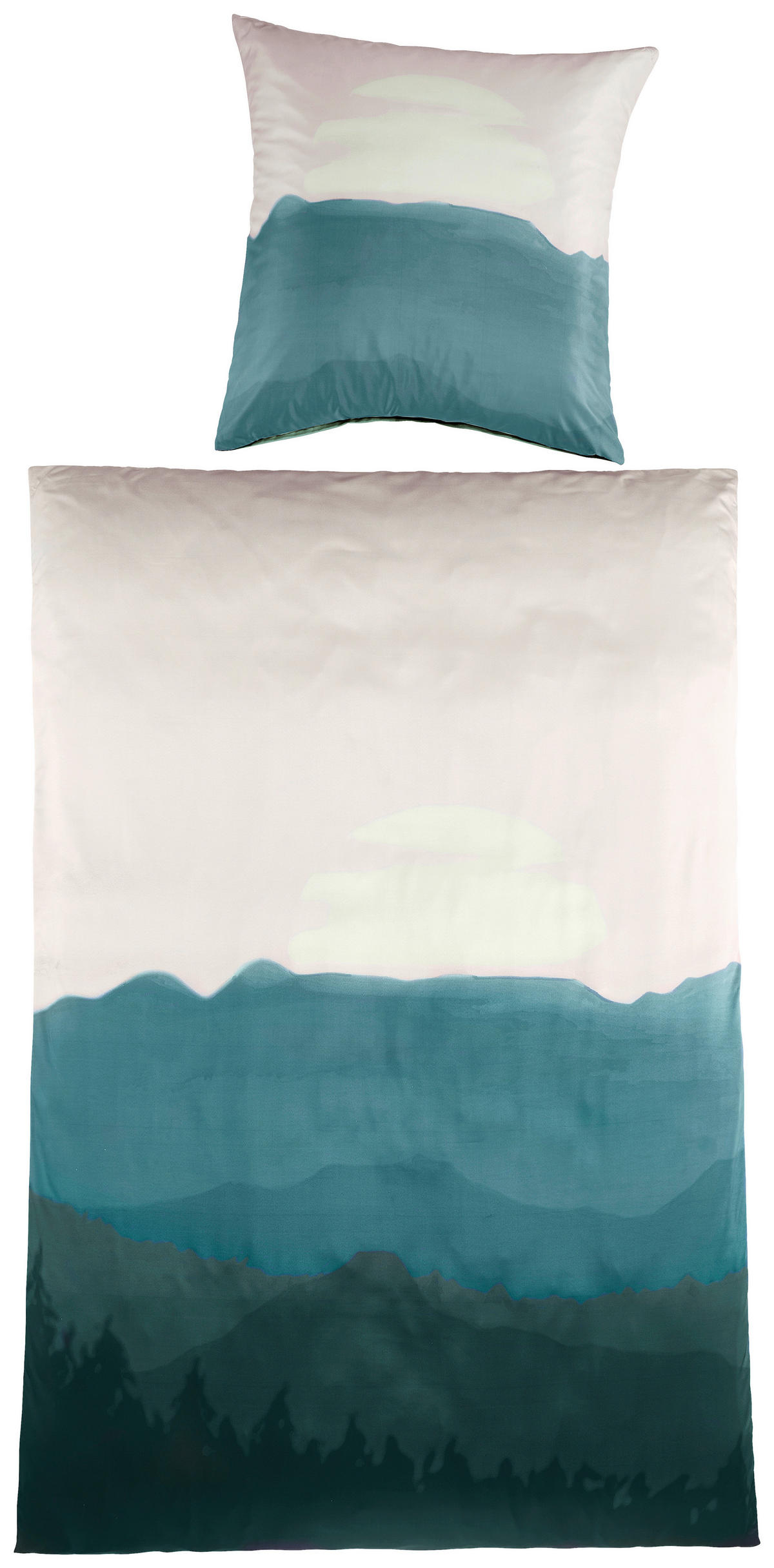 Microfaser Bettwäsche Wendebettwäsche_Microfaser_Sundown - beige/grün (135,00/200,00cm) - beau rêve