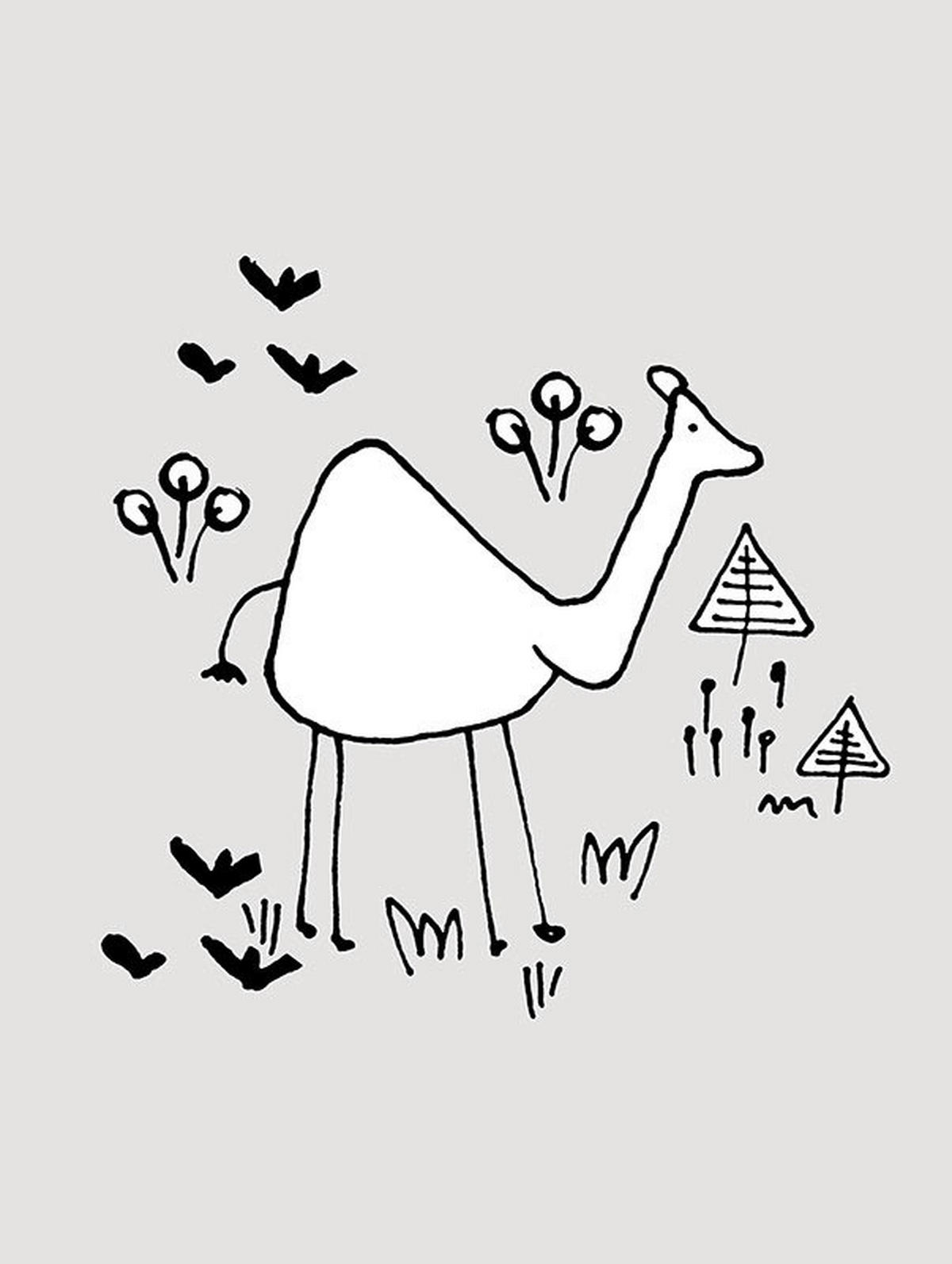 Komar Poster Scribble Camel Tiere B/L: ca. 30x40 cm Scribble Camel - (30,00/40,00cm) - Komar