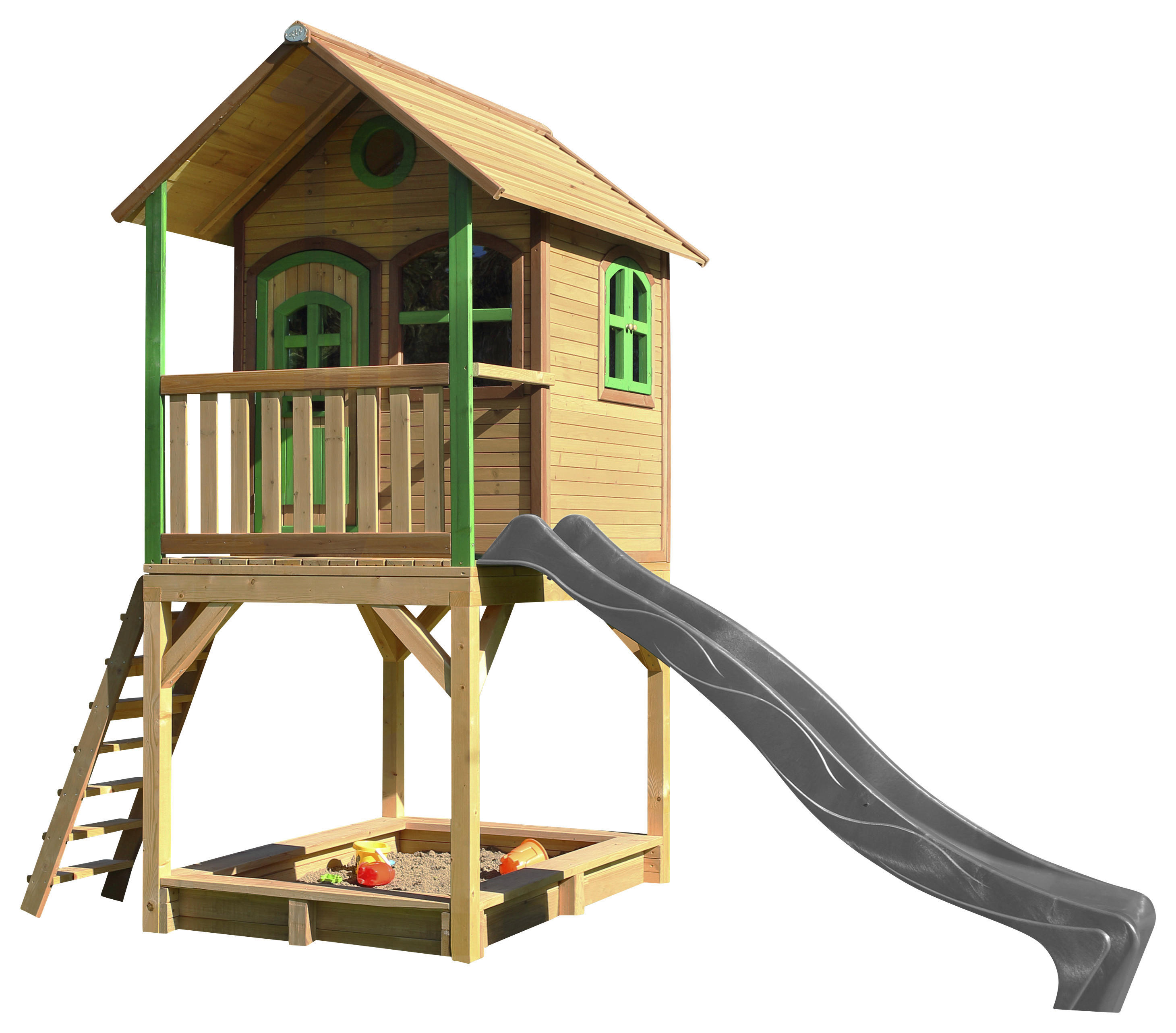 AXI Spielhaus Sarah braun B/H/L: ca. 370x291x191 cm Sarah - braun/grün (191,00/370,00/291,00cm) - AXI