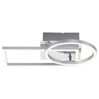 Just Light Deckenleuchte 14031-55 Iven stahlfarbig Kunststoff Eisen Aluminium B/H/L: ca. 26x8x27 cm Iven - stahlfarbig (27,00/26,00/8,00cm) - Just Light