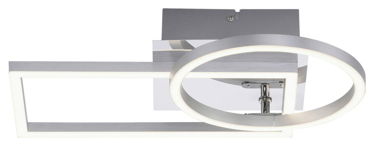 Just Light Deckenleuchte 14031-55 Iven stahlfarbig Kunststoff Eisen Aluminium B/H/L: ca. 26x8x27 cm Iven - stahlfarbig (27,00/26,00/8,00cm) - Just Light
