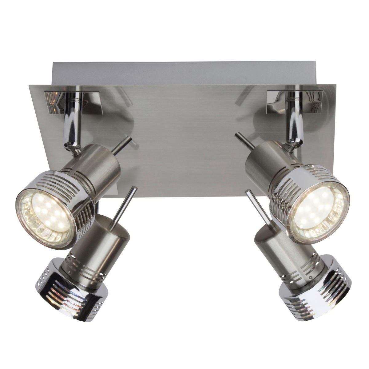 Brilliant Deckenleuchte Kassandra G34735/77 nickel Chrom Metall B/H/L: ca. 22x10,5x22 cm 4 Brennstellen Kassandra - nickel/Chrom (22,00/22,00/10,50cm) - Brilliant
