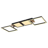 GLOBO LED-Deckenleuchte schwarz Opal dunkelbraun Kunststoff MDF Metall B/H/T: ca. 27x11x100 cm BOSSY - dunkelbraun/schwarz (27,00/11,00/100,00cm) - GLOBO