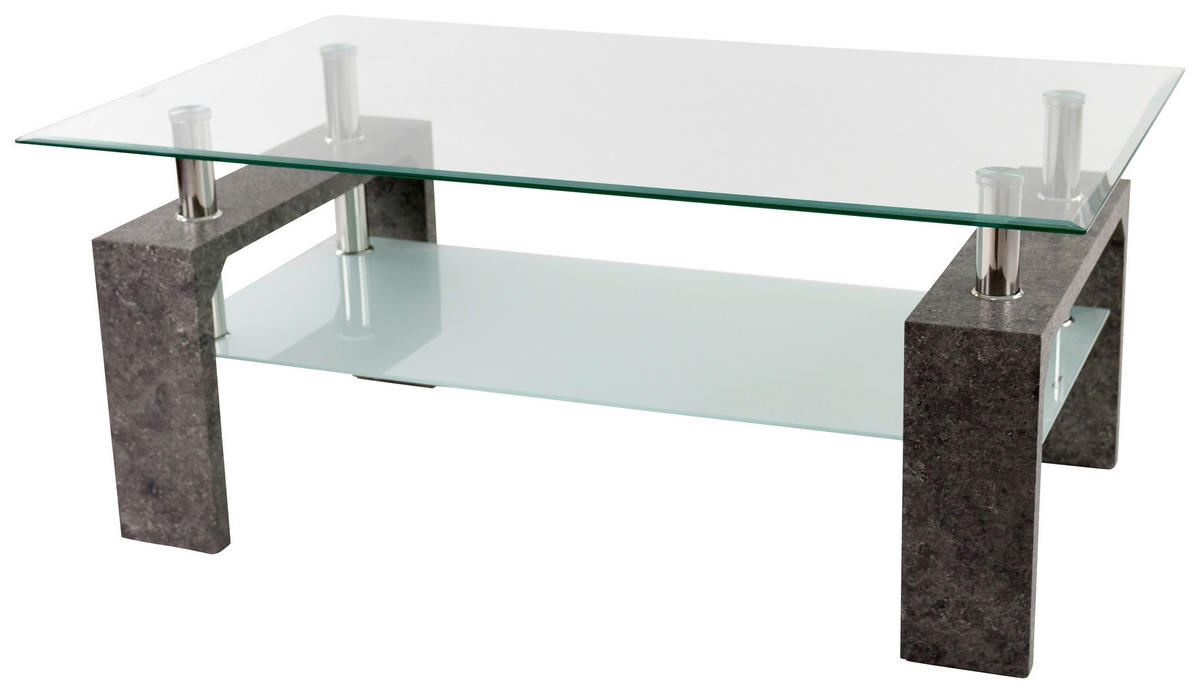 Glascouchtisch Modena glasklar Stein Optik B/H/T: ca. 100x45x60 cm Modena - glasklar (100,00/45,00/60,00cm)
