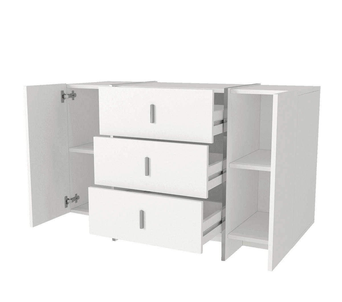 Kommode Veyron weiß B/H/T: ca. 120x78x44 cm Veyron - weiß (120,00/78,00/44,00cm) - moebel17