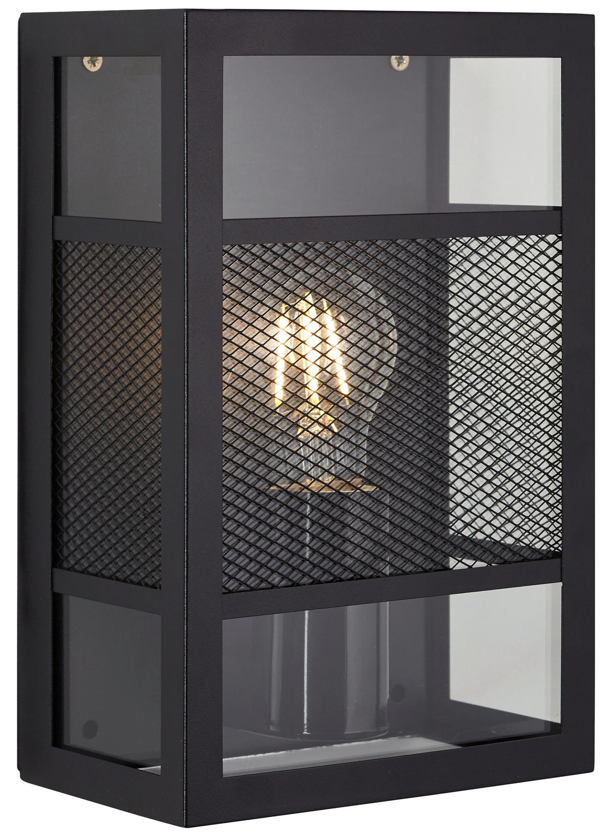 Brilliant Wandleuchte Getta 96409/06 schwarz Metall Kunststoff B/H/T: ca. 17x26x10 cm E27 1 Brennstellen Wandleuchte Getta 96409/06 - schwarz (17,00/26,00/10,00cm) - Brilliant