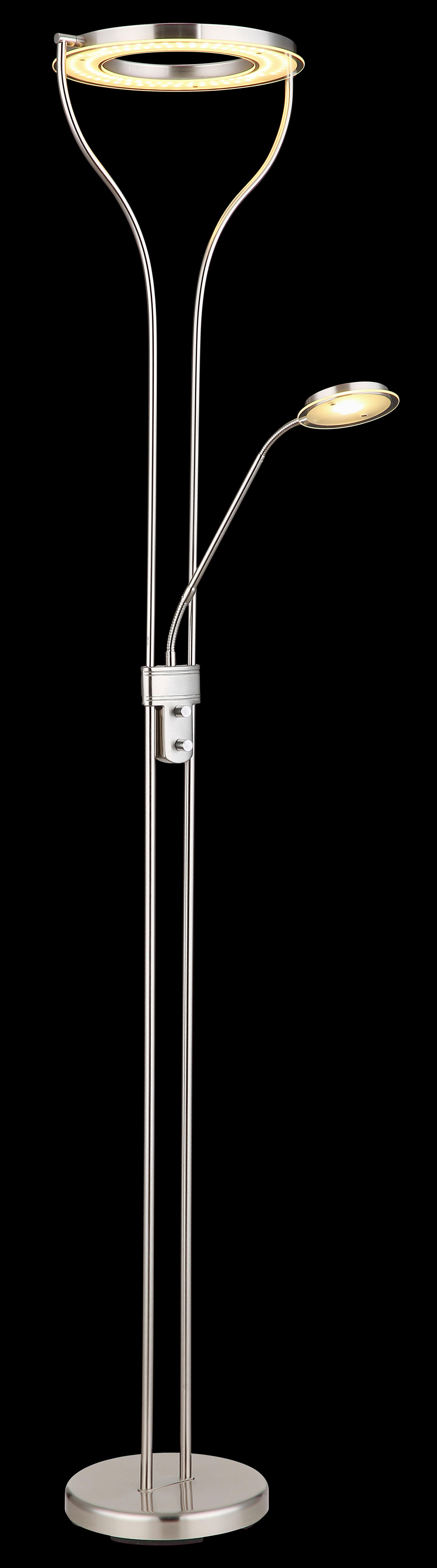 GLOBO LED-Deckenfluter Chrom Metall Kunststoff B/H/T: ca. 35x194x30 cm 2 Brennstellen EBRO - Chrom (35,00/194,00/30,00cm) - GLOBO