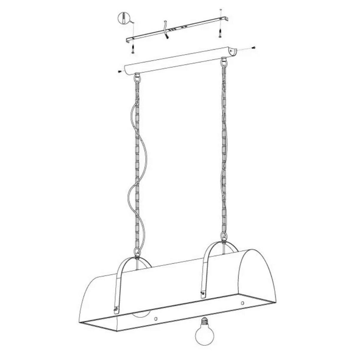 Eglo Pendelleuchte braun Stahl B/H/L: ca. 28x110x70 cm E27 2 Brennstellen Deerhurst - braun (70,00/28,00/110,00cm) - Eglo