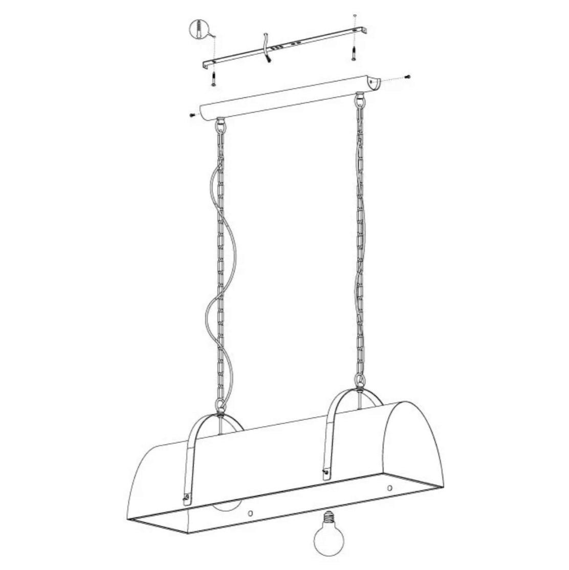 Thumbnail - Eglo Pendelleuchte Deerhurst braun Stahl B/H/L: ca. 28x110x70 cm E27 2 Brennstellen
