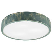 Lamkur Deckenleuchte hellbraun grün Glas Holz B/H/L: ca. 48x48x10 cm 3 Brennstellen Eveline - hellbraun/grün (10,00/48,00/48,00cm) - Lamkur