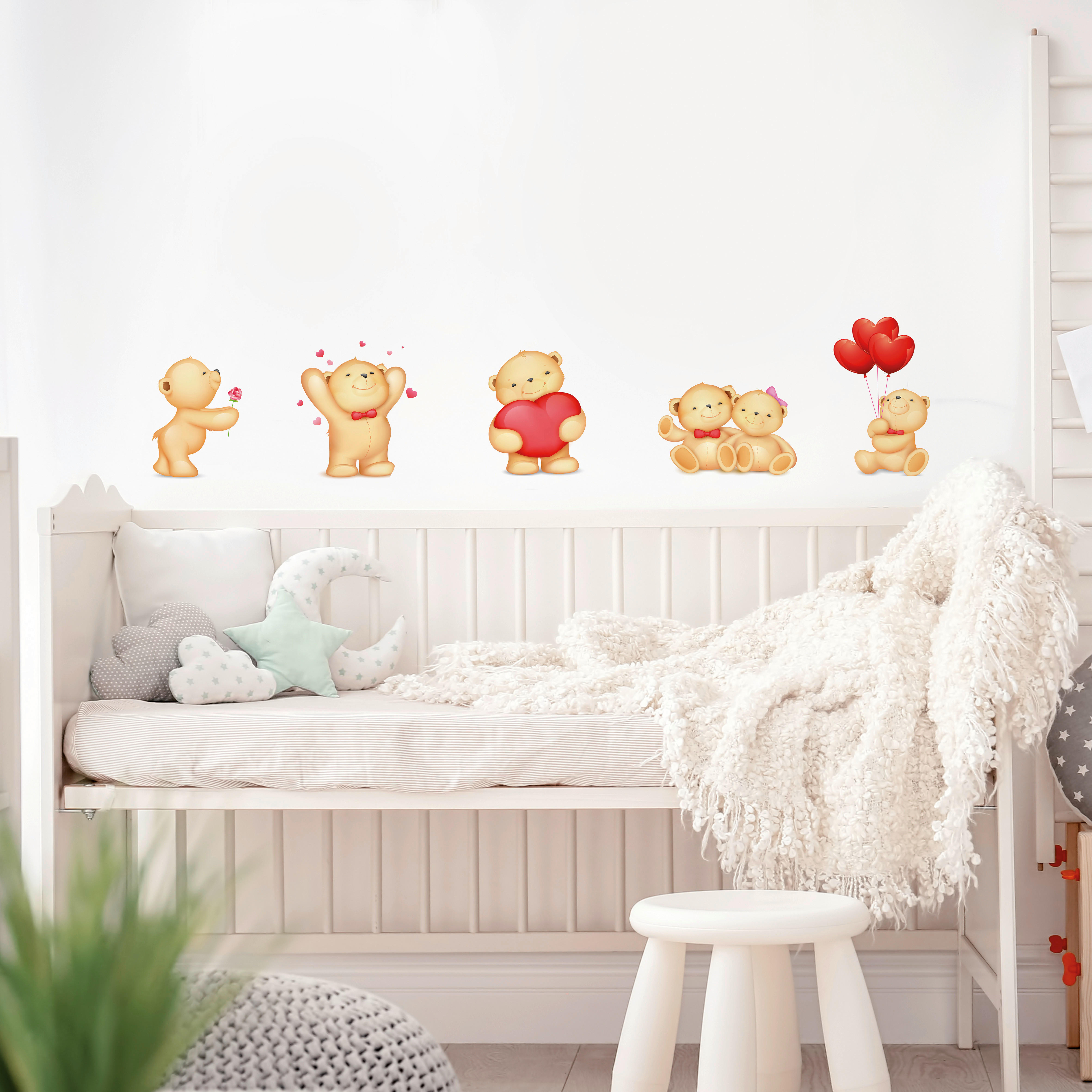 Dekosticker bunt B/L: ca. 50x70 cm 2 tlg. Dekosticker Teddys in Love - bunt (50,00/70,00cm)