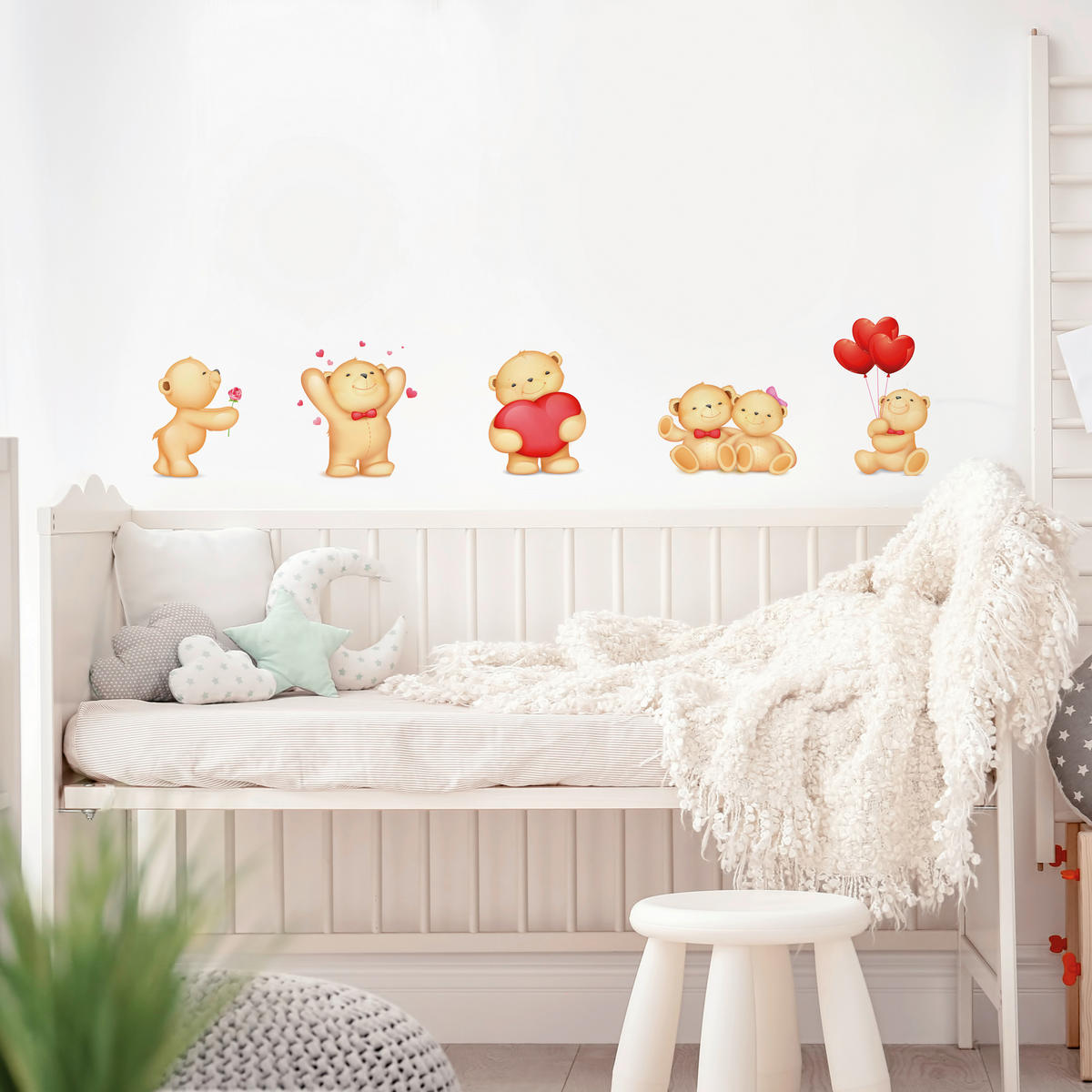Dekosticker bunt B/L: ca. 50x70 cm 2 tlg. Dekosticker Teddys in Love - bunt (50,00/70,00cm)