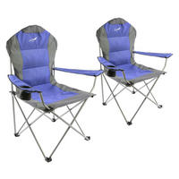 VCM Campingstuhl-Set royalblau Polyester-Mischgewebe B/H/L: ca. 90x110x57 cm Campingstuhlset - royalblau/grau (57,00/90,00/110,00cm) - VCM