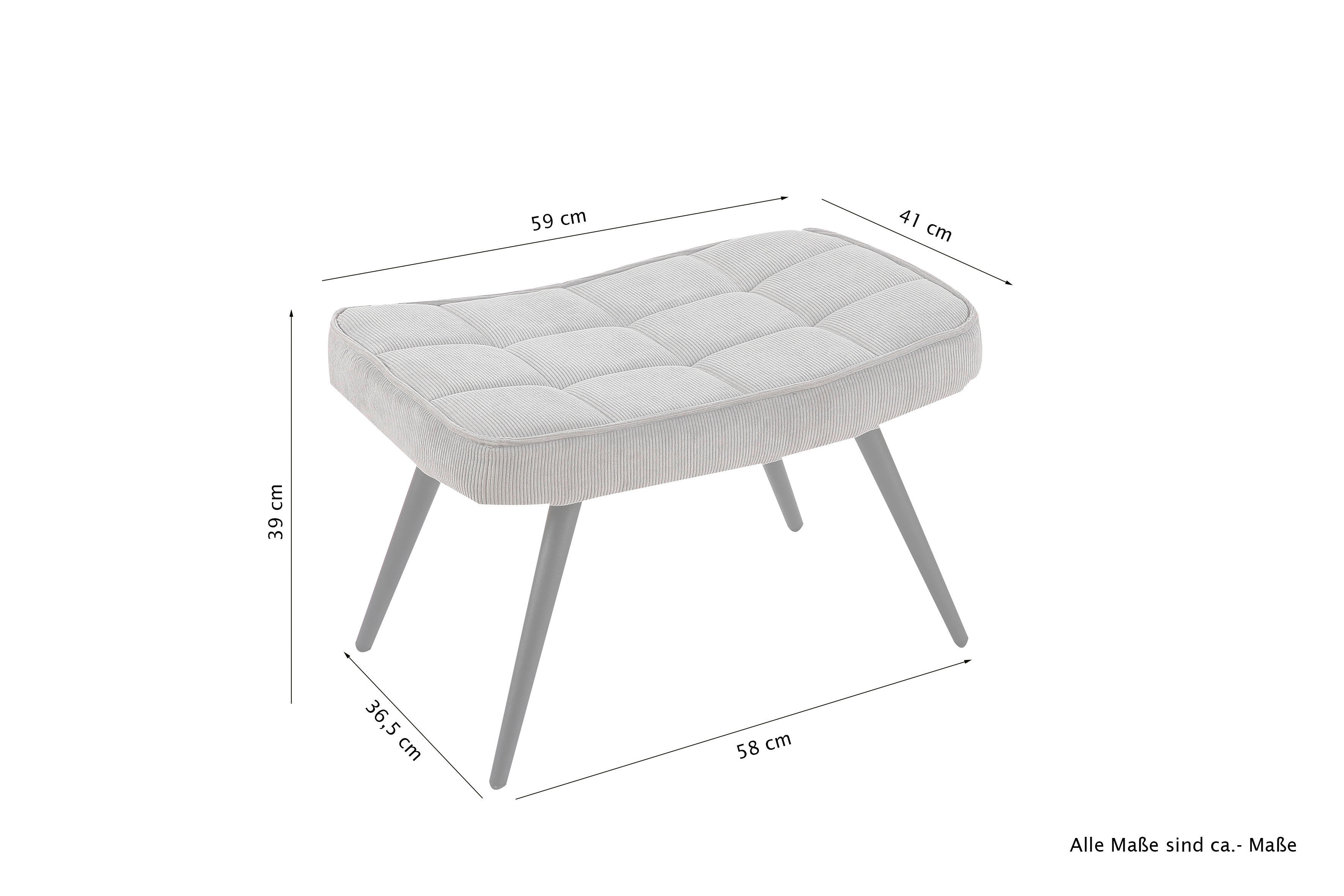 byLIVING Hocker UTA weiß B/H/T: ca. 60x39x41 cm UTA - weiß (60,00/39,00/41,00cm) - byLIVING