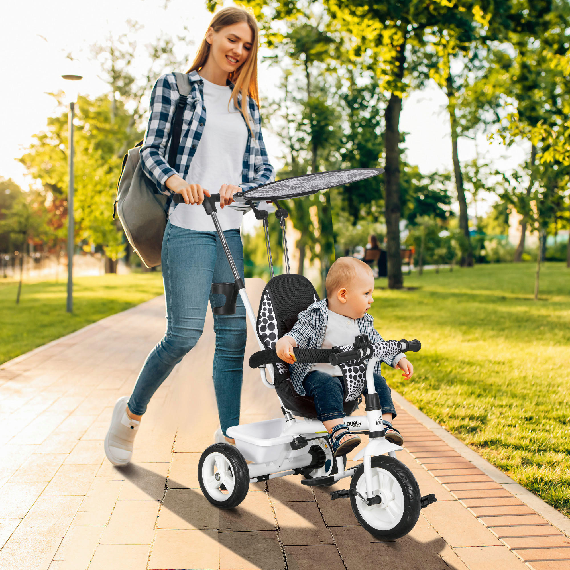 HOMCOM Kinder-Dreirad weiß B/H/L: ca. 47x98x105 cm Kinder-Dreirad - weiß (105,00/47,00/98,00cm) - HOMCOM