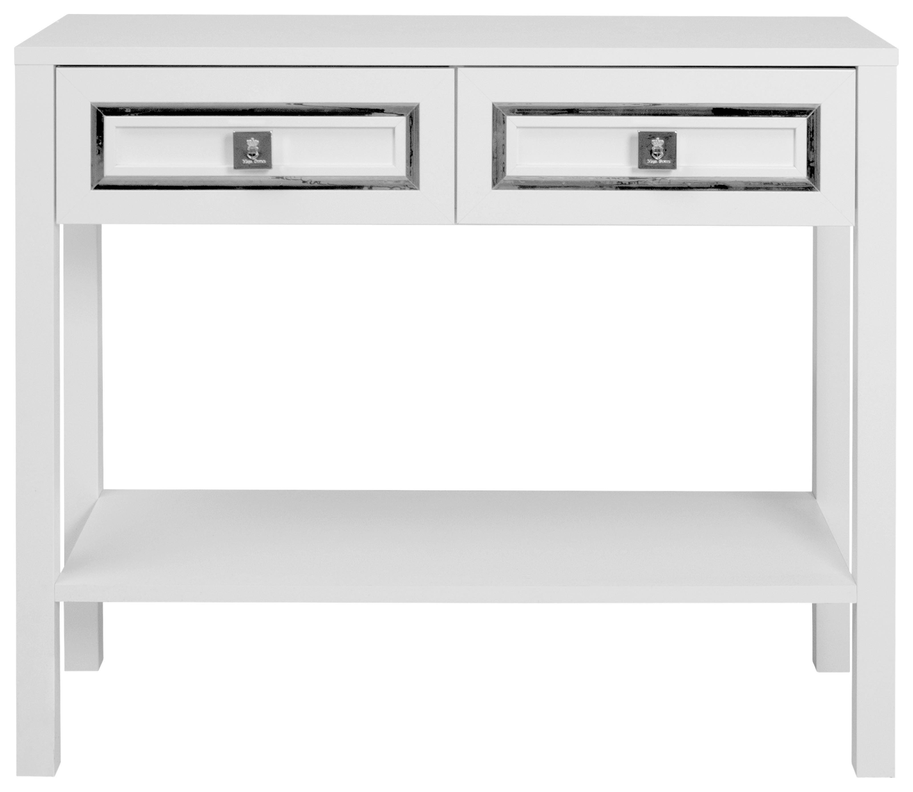 Konsole Royal Living weiß glänzend B/H/T: ca. 90x75x35 cm Royal Living - weiß/silber (90,00/75,00/35,00cm)