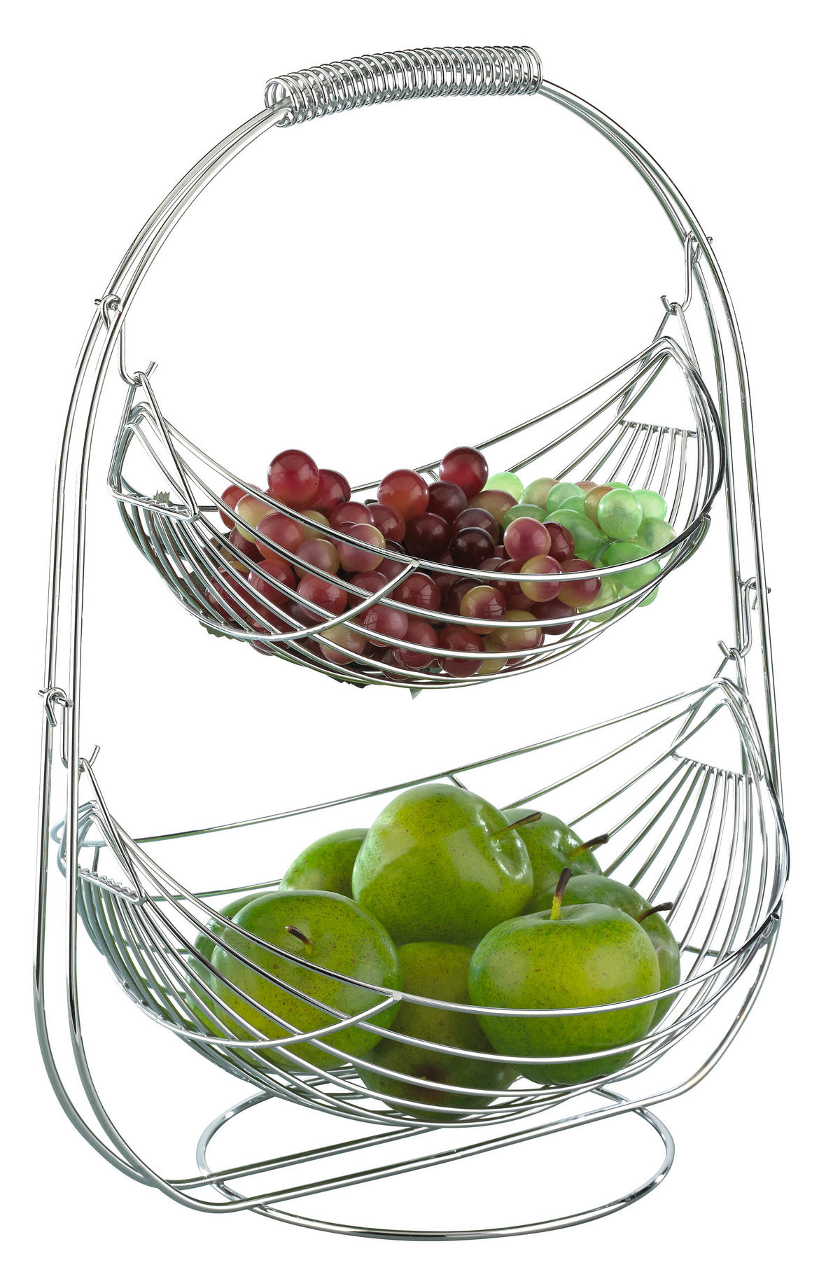 POCOline Obstkorb Chrom Metall B/H/L: ca. 36x42x20,5 cm Obstkorb_2_Etagen - Chrom (20,50/36,00/42,00cm) - POCOline
