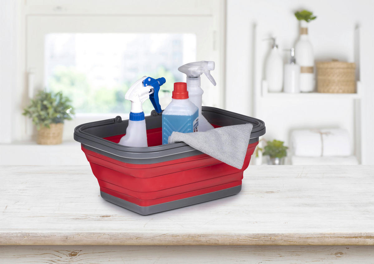 Dirt Devil Aufbewahrungskorb grau B/H/L: ca. 38x16x29 cm Faltbarer_Aufbewahrungskorb 17l - rot/grau (29,00/38,00/16,00cm) - Dirt Devil