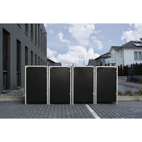 Hide Mülltonnenbox 4x 240 Liter schwarz B/H/T: ca. 279x115x81 cm 4x 240 Liter - schwarz (279,00/115,00/81,00cm) - Hide