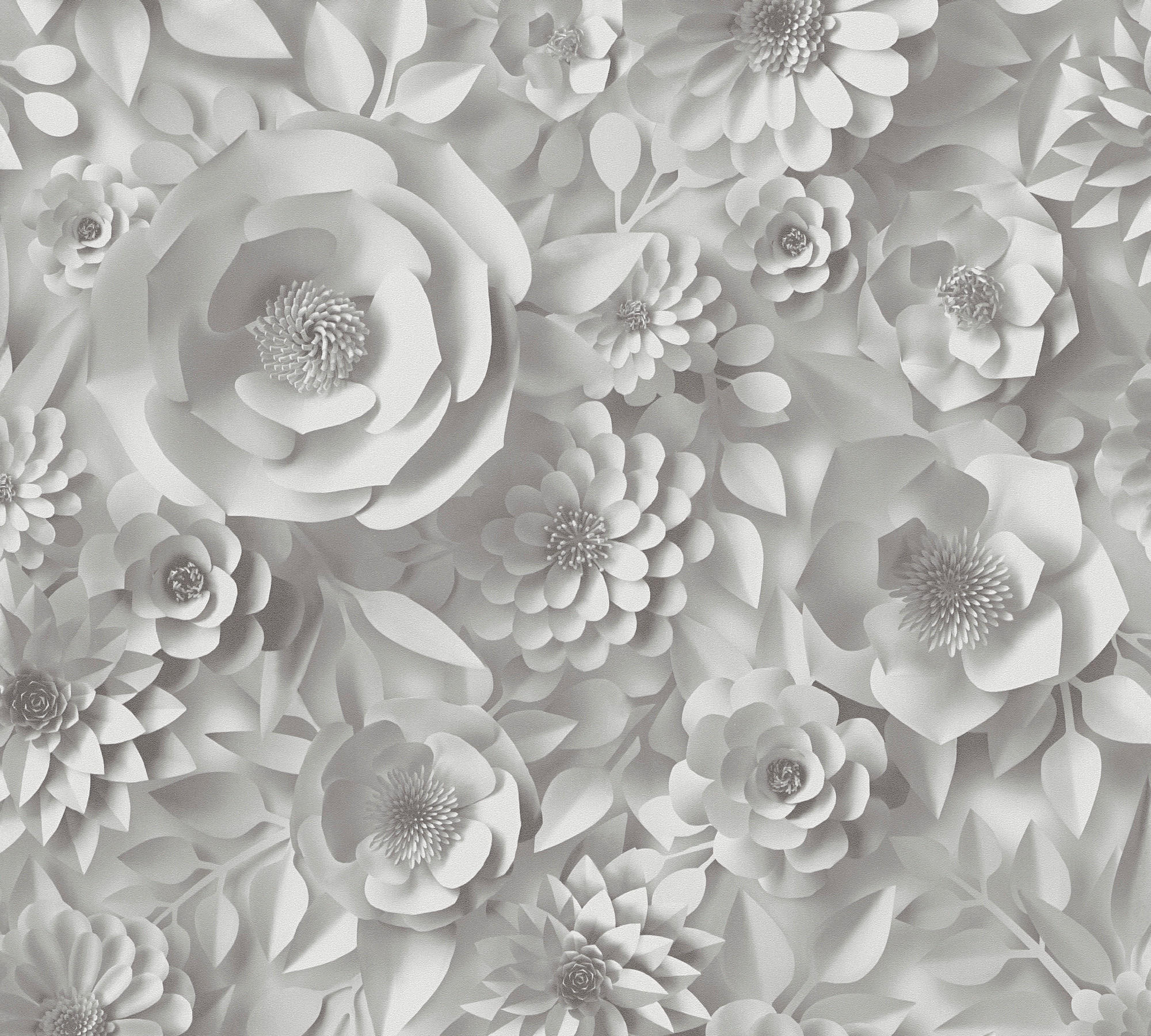 A.S.Creation Vliestapete Floral grau B/H: ca. 0,53x10,05 cm Tapete 3D in Grau - grau (0,53/10,05cm) - A.S.Creation