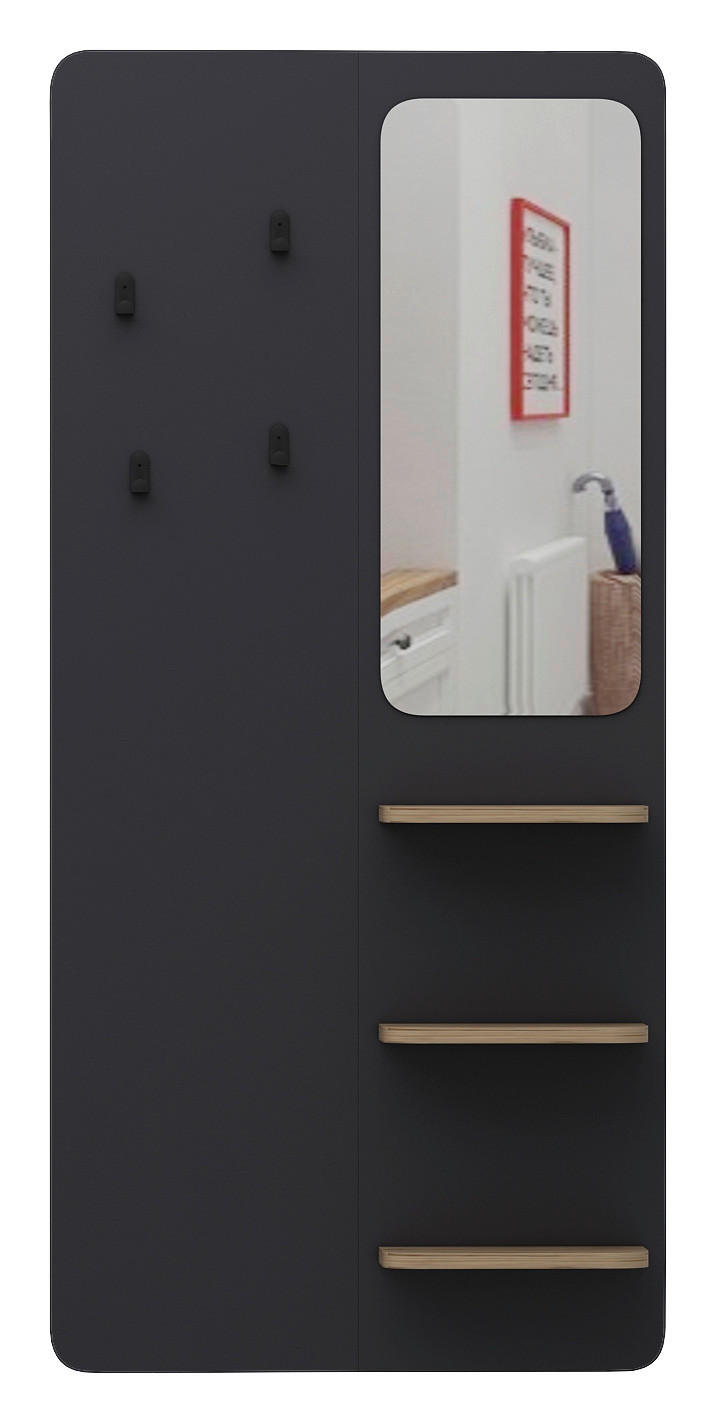 Garderobe Buket anthrazit B/H/T: ca. 70x150x15 cm Buket - anthrazit (70,00/150,00/15,00cm) - moebel17