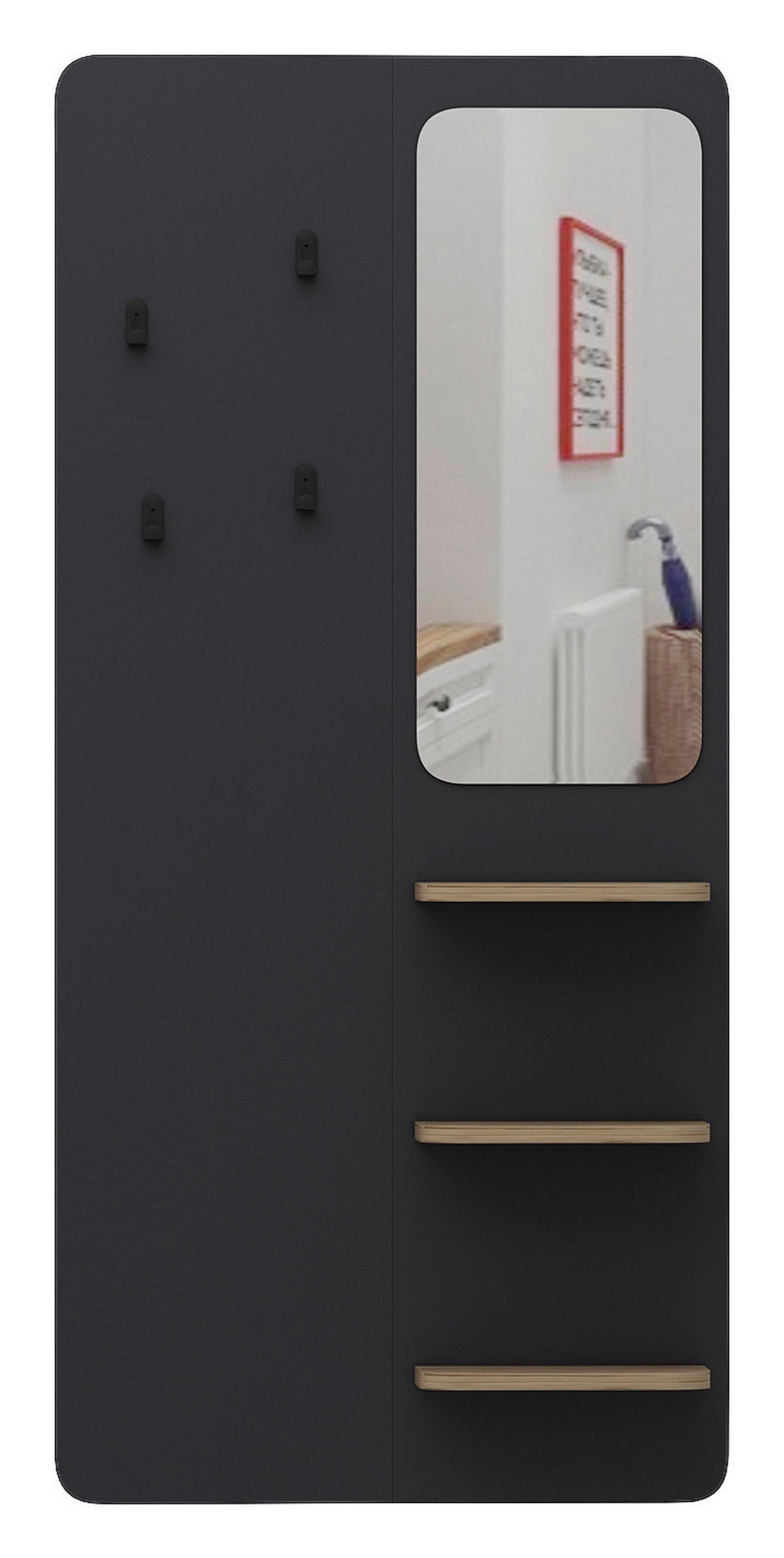 Garderobe Buket anthrazit B/H/T: ca. 70x150x15 cm Buket - anthrazit (70,00/150,00/15,00cm) - moebel17