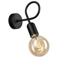 Lamkur Wandleuchte schwarz Stahl B/H/L: ca. 8x18x16 cm E27 1 Brennstellen Lizzy - schwarz (16,00/8,00/18,00cm) - Lamkur