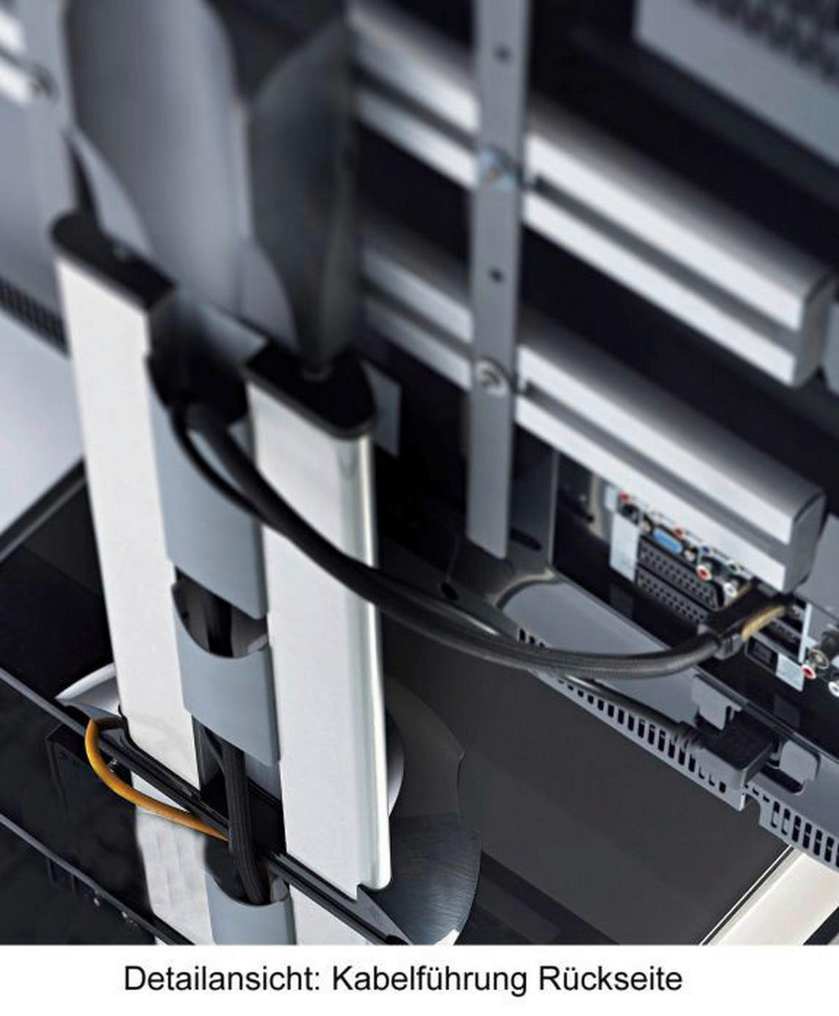 VCM TV-Standfuß TV-Standfuß schwarz TV-Standfuß "Bilano silber" - schwarz (60,00/100,00/44,00cm) - VCM