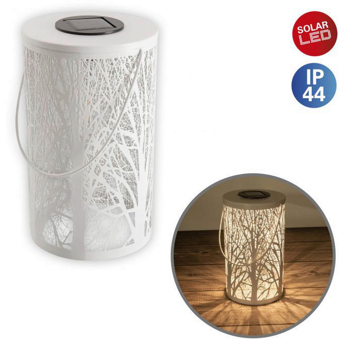 LED-Deko-Solarleuchte NV5266523 weiß Kunststoff H/D: ca. 20x12 cm LED-Deko-Solarleuchte - weiß (12,00/20,00cm) - Näve Leuchten