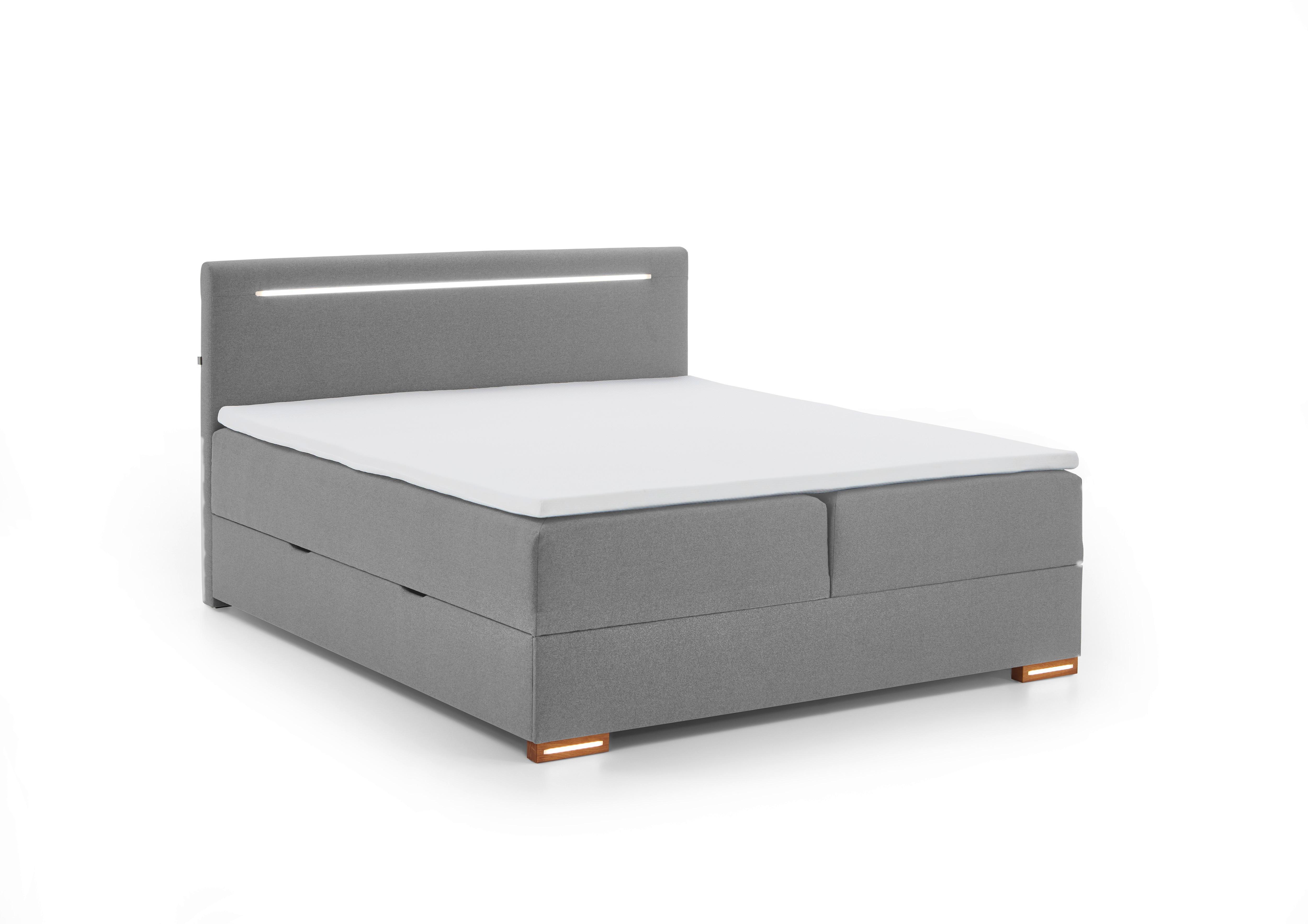 Boxspringbett Cooper grau Liegefläche B/L: ca. 140x200 cm günstig online kaufen