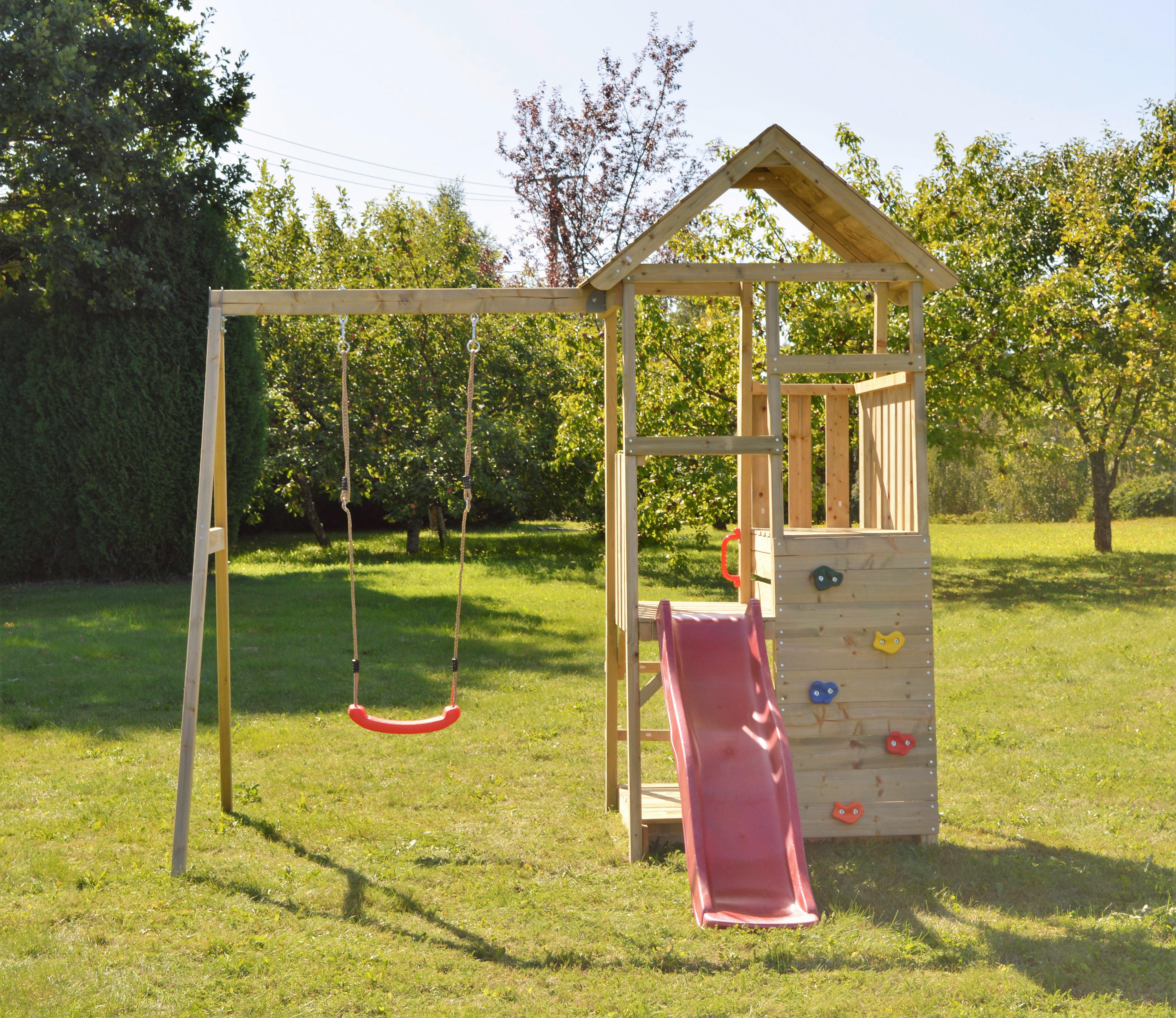 Wendi Toys Stelzenspielhaus Panda natur B/H/L: ca. 270x270x290 cm Panda - natur (290,00/270,00/270,00cm) - Wendi Toys