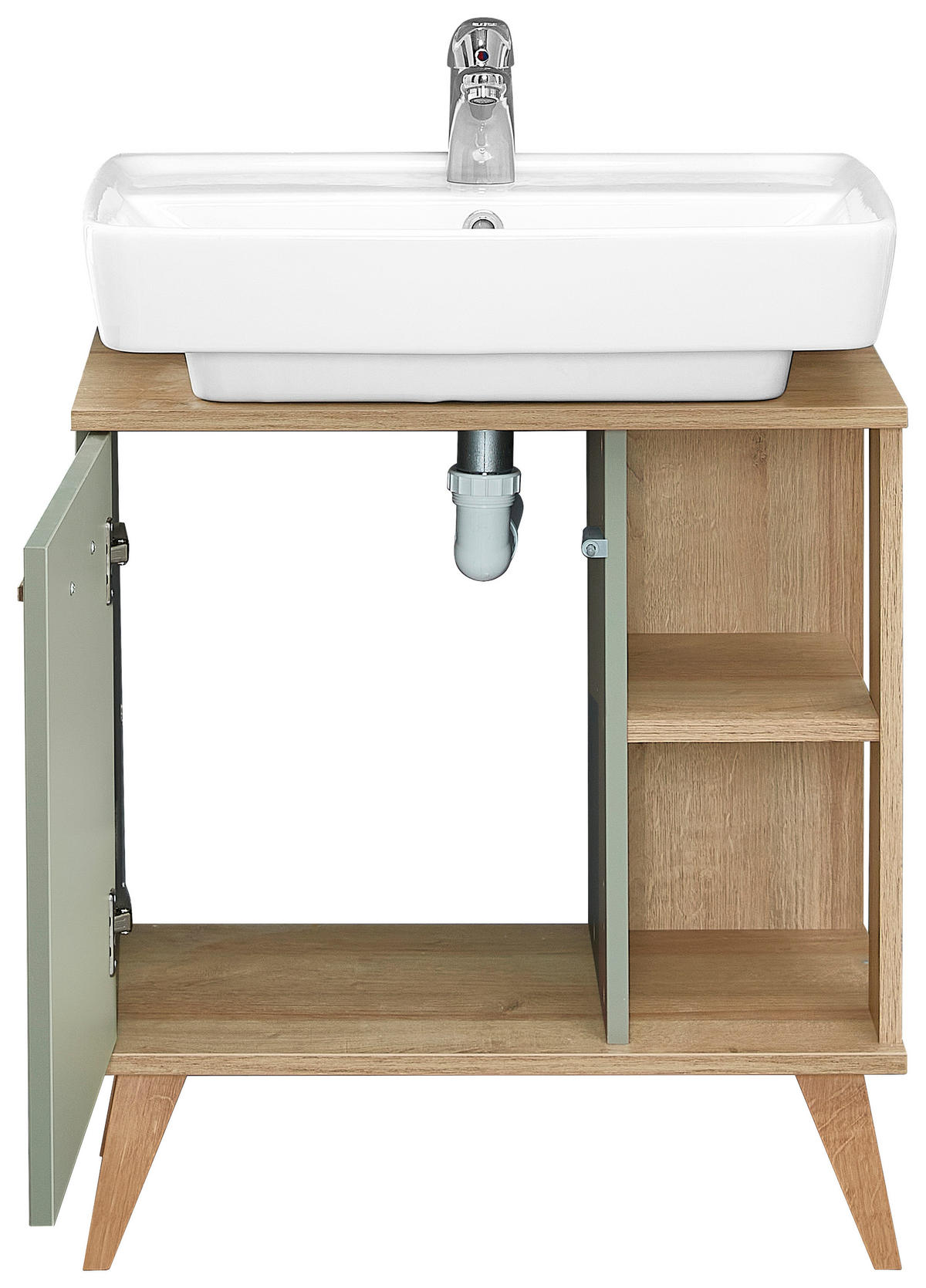 Waschbeckenunterschrank Quickset 963 salbei Nachbildung Eiche Riviera Nachbildung B/H/T: ca. 60,5x65x33 cm Quickset 963 - Eiche/salbei (60,50/65,00/33,00cm) - Pelipal