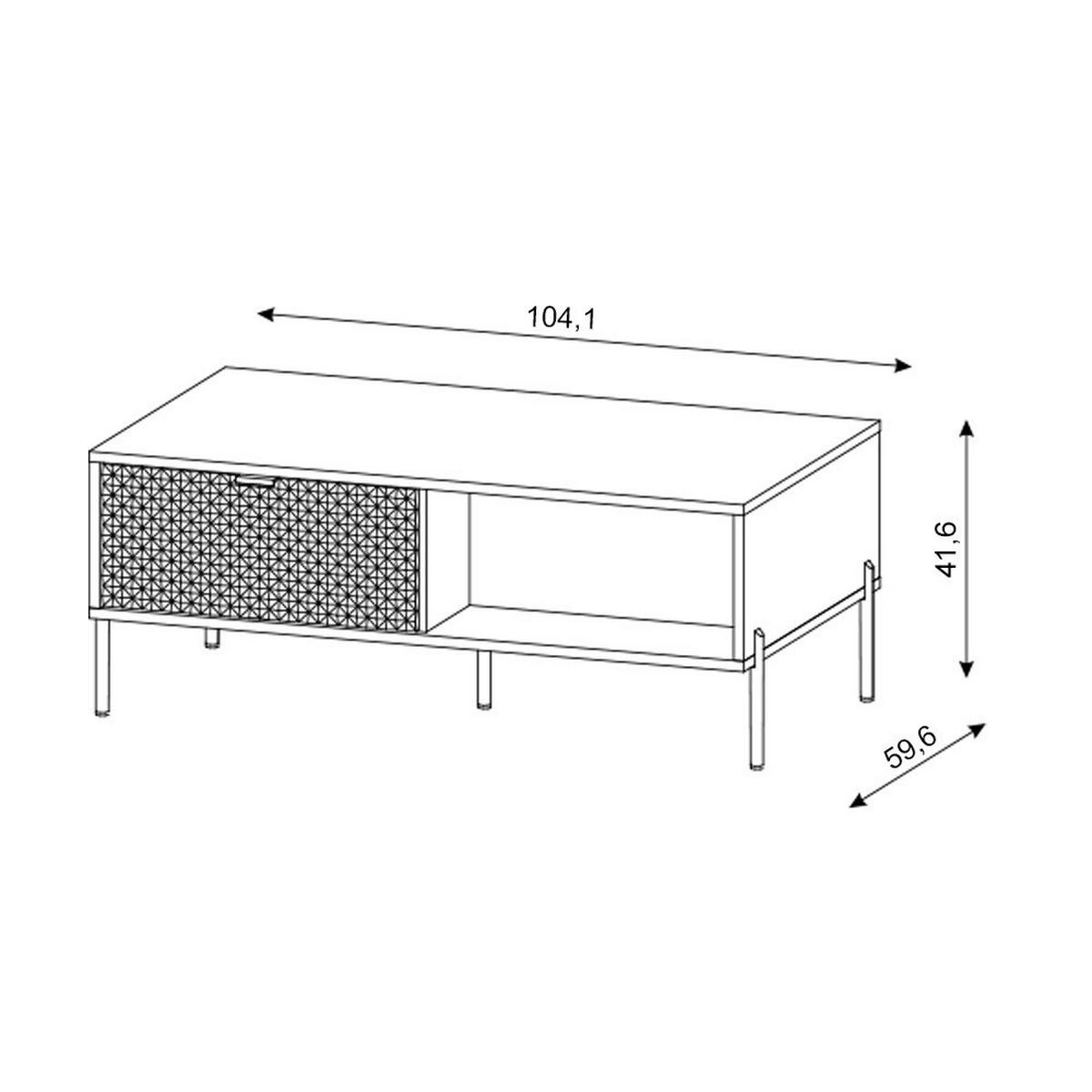 Couchtisch COUCHTISCH DIAMOND DI5 LED weiß B/H/T: ca. 104x57x42 cm COUCHTISCH DIAMOND DI5 LED - weiß (104,00/57,00/42,00cm) - WIPMEB
