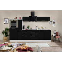 Respekta Küchenblock Amanda schwarz Hochglanz B/H/T: ca. 300x200x60 cm Amanda - weiß/schwarz (300,00/200,00/60,00cm) - Respekta