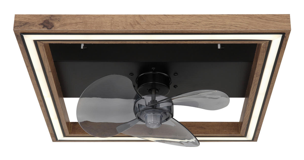 GLOBO Deckenventilator Opal dunkelbraun schwarz B/H/T: ca. 44x13,5x44 cm max. 24 W CELINATA - dunkelbraun/schwarz (44,00/13,50/44,00cm) - GLOBO