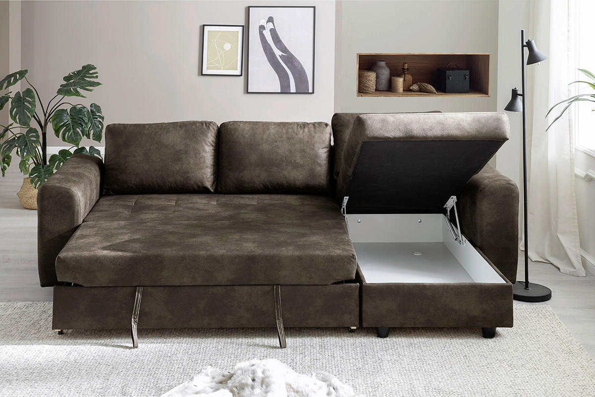 Funktionsecke Rise L dunkelbraun B/T: ca. 245x155 cm Rise L - dunkelbraun/schwarz (245,00/155,00cm)