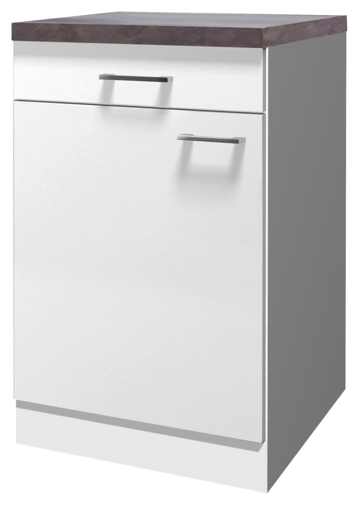 Flex-Well Unterschrank Lucca weiß matt B/H/T: ca. 50x85x60 cm Lucca - Eiche/weiß (50,00/85,00/60,00cm) - Flex-Well