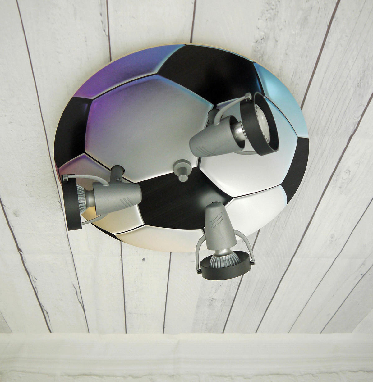 Niermann Fußball-Strahler Fußball 604 schwarz weiß D: ca. 35 cm GU10 3 Brennstellen Fußball-Strahler - weiß/schwarz (35,00cm) - Niermann